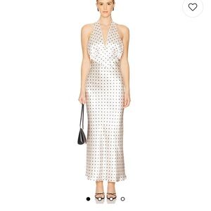 Bardot Citron Midi Dress in Ivory Spot